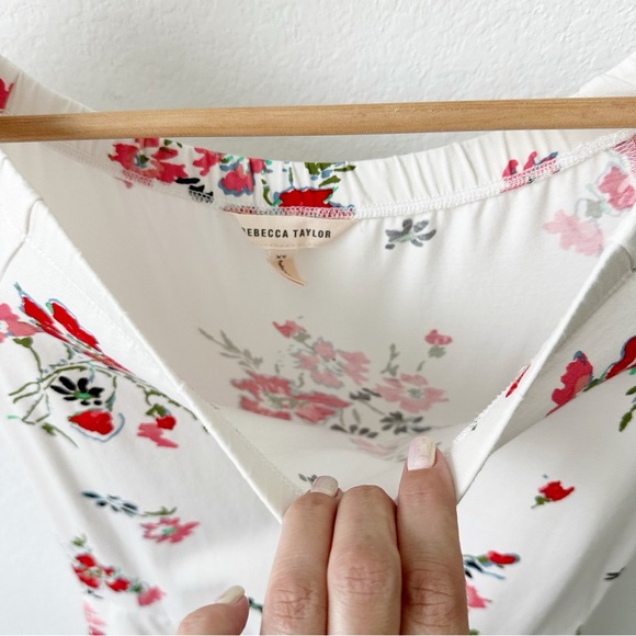 LAST CHANCE Rebecca Taylor Marguerite Floral Dress Off The Shoulder Poplin - Picture 5 of 12